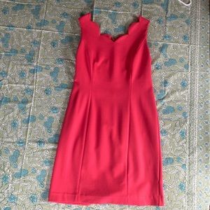 Talbots pink scalloped-neckline dress